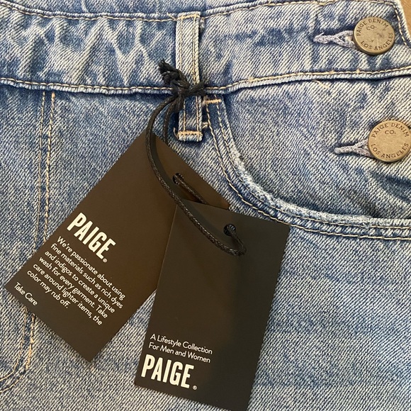 NWT Paige Retta Overall Denim Short Dress Size 27 - Picture 9 of 12